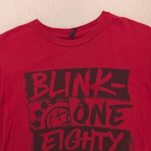 Blink 182 Band Short Sleeve Casual Graphic T-Shirt Adult Mens Size M Red